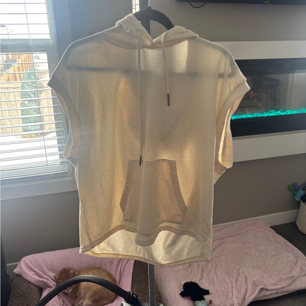 Noisy May Cream Drawstring Hoodie Top - Picture 2 of 5